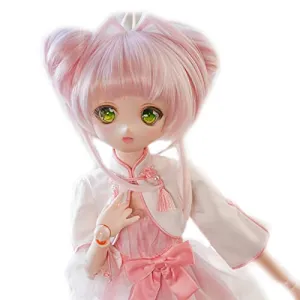 1/3 Scale Doll Wig Hair Smart Doll Hair Accessories BJD DD Heat Resistant Handmade Gift (Pink)