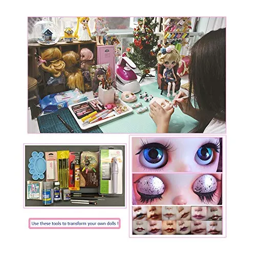 1/6 BJD Doll is Similar to Neo Blythe, 4-Color Changing Eyes Matte Face and Ball Jointed Body Dolls, 12 Inch Customized Dolls Can Changed Makeup and Dress DIY, Nude Doll Sold Exclude Clothes (SNO.36)