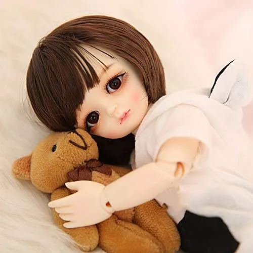 1/6 BJD Doll Matt and Spherical Joint Doll 10-Inch Doll DIY Including Wig   Clothes   Socks   Shoes The Best Gifts for Boys and Girls Maron,White Skin