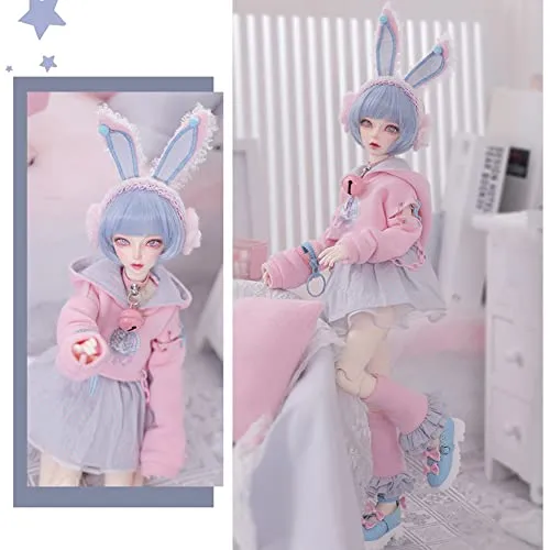 16.3in BJD Doll 1/4 Fashion Ball Jointed SD Doll with Full Set Pink Clothes Shoes Wig Makeup Accessories, Best Surprise Gifts for Boys and Girls
