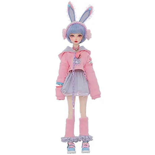 16.3in BJD Doll 1/4 Fashion Ball Jointed SD Doll with Full Set Pink Clothes Shoes Wig Makeup Accessories, Best Surprise Gifts for Boys and Girls