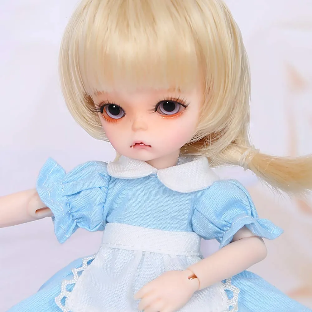 1/8 BJD Doll, Children's Creative Toys 6.7 Inch 17Cm 19 Ball Jointed SD Dolls with Full Set Clothes Shoes Wig Makeup, Fashion Dolls Best Gift for Girls