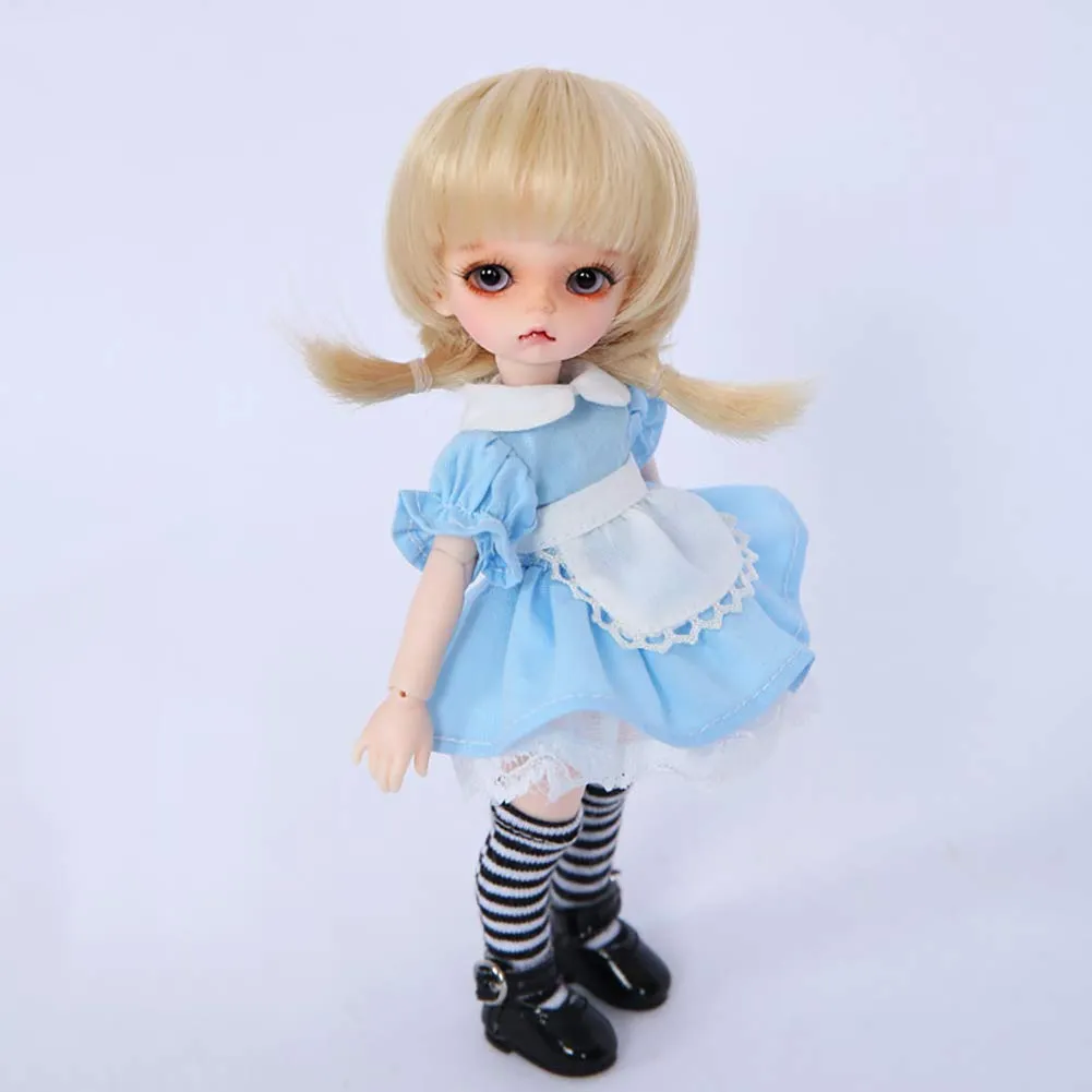 1/8 BJD Doll, Children's Creative Toys 6.7 Inch 17Cm 19 Ball Jointed SD Dolls with Full Set Clothes Shoes Wig Makeup, Fashion Dolls Best Gift for Girls