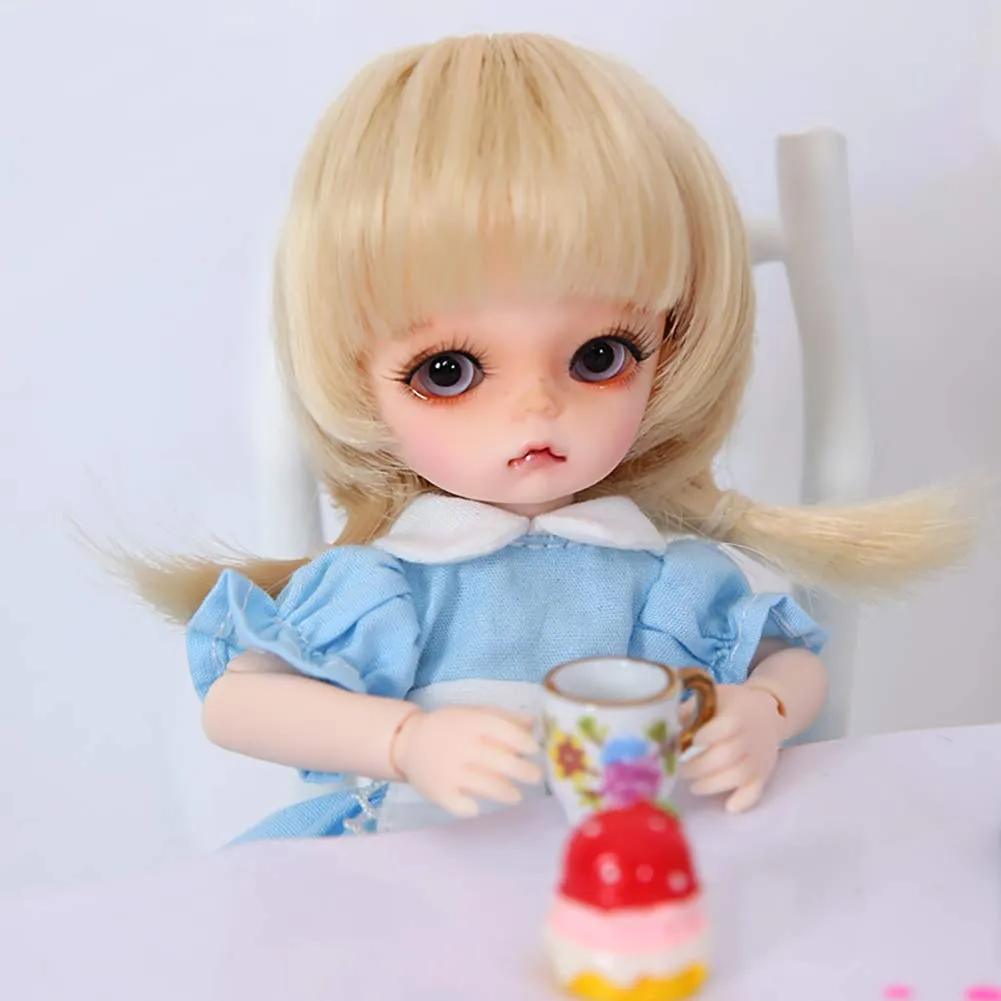 1/8 BJD Doll, Children's Creative Toys 6.7 Inch 17Cm 19 Ball Jointed SD Dolls with Full Set Clothes Shoes Wig Makeup, Fashion Dolls Best Gift for Girls