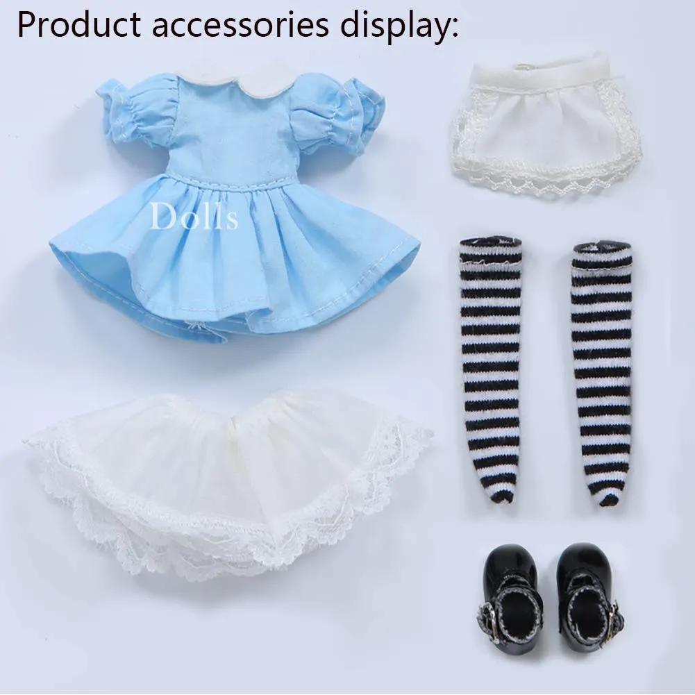 1/8 BJD Doll, Children's Creative Toys 6.7 Inch 17Cm 19 Ball Jointed SD Dolls with Full Set Clothes Shoes Wig Makeup, Fashion Dolls Best Gift for Girls