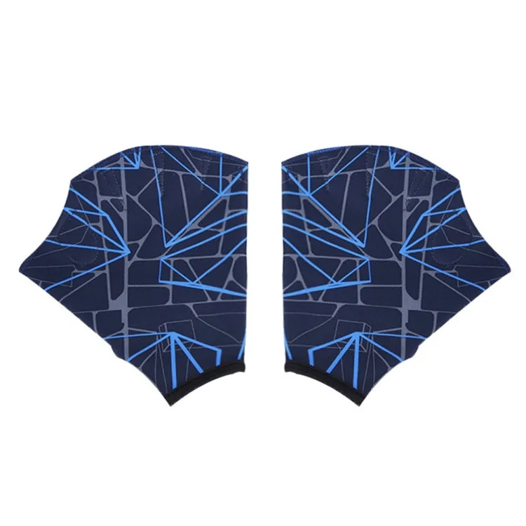 1Pair Unisex Frog Type Girdles Swimming Hand Fins, Size: L(Tibetan Blue)