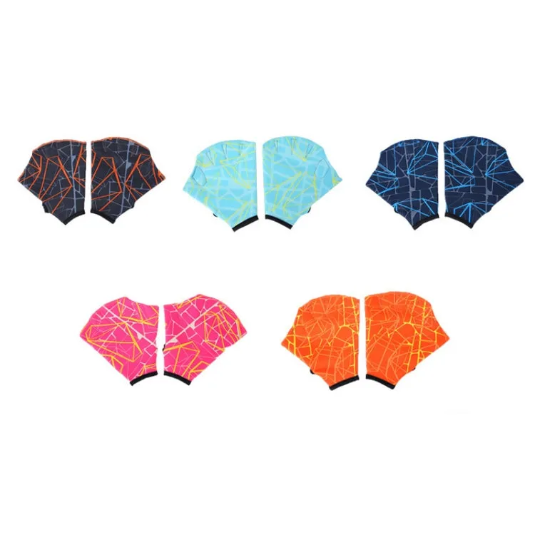 1Pair Unisex Frog Type Girdles Swimming Hand Fins, Size: L(Tibetan Blue)