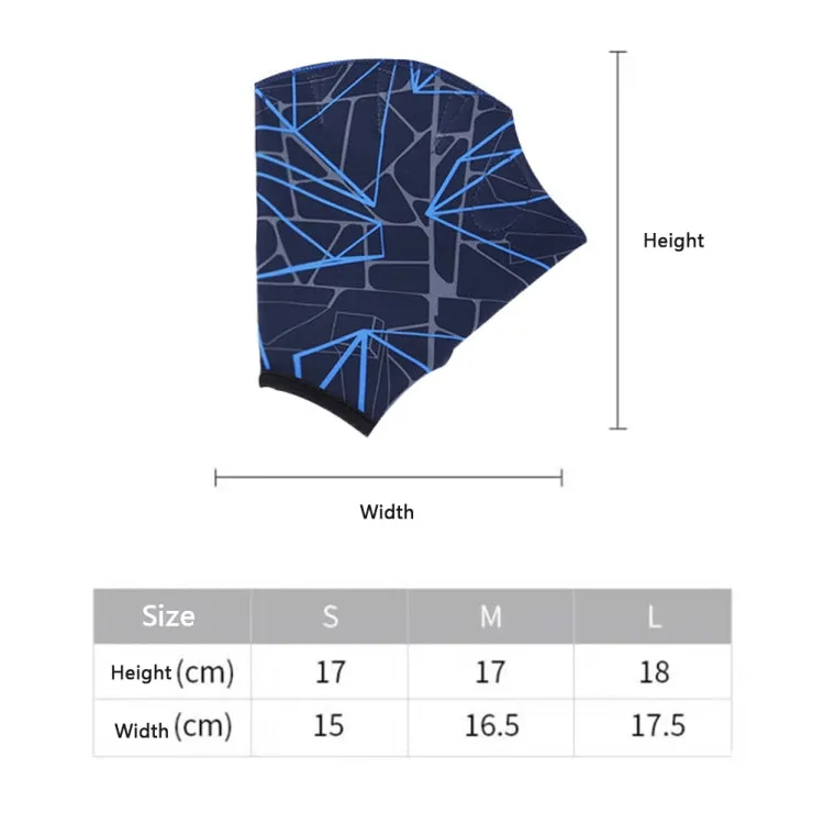 1Pair Unisex Frog Type Girdles Swimming Hand Fins, Size: L(Tibetan Blue)