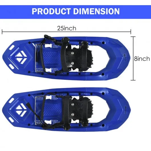 25 inch Lightweight Terrain Snowshoes w/ Bag-Blue