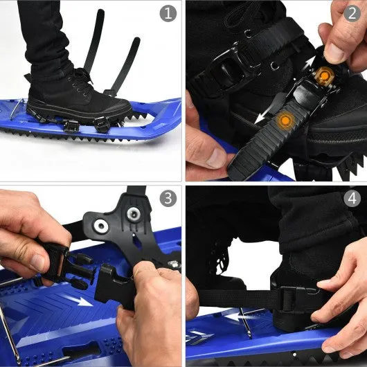 25 inch Lightweight Terrain Snowshoes w/ Bag-Blue