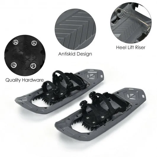 25 inch Lightweight Terrain Snowshoes w/ Bag-Gray