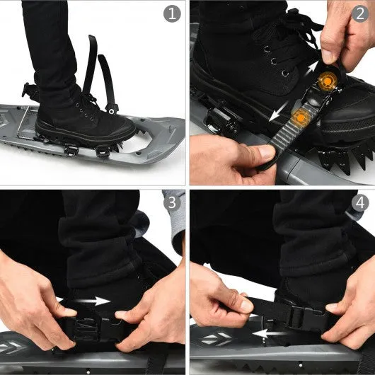 25 inch Lightweight Terrain Snowshoes w/ Bag-Gray