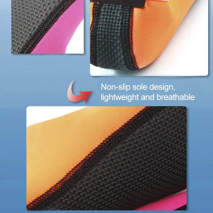 3mm Non-slip Rubber Embossing Texture Sole Solid Color Diving Shoes and Socks, One Pair(Orange)