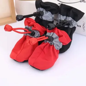 4Pcs Winter Pet Dog Shoes | Small Cats Anti-Slip Footwear | Puppy Socks Dog Shoes | Pet Rain Shoes & Snow Boots