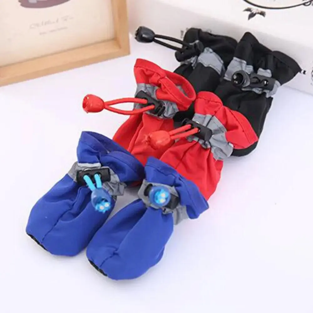 4Pcs Winter Pet Dog Shoes | Small Cats Anti-Slip Footwear | Puppy Socks Dog Shoes | Pet Rain Shoes & Snow Boots