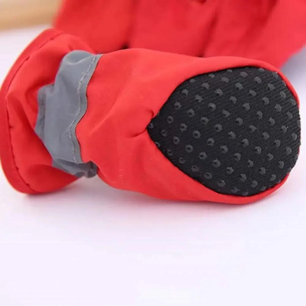 4Pcs Winter Pet Dog Shoes | Small Cats Anti-Slip Footwear | Puppy Socks Dog Shoes | Pet Rain Shoes & Snow Boots