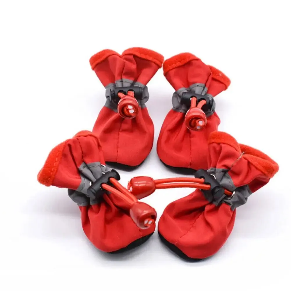 4Pcs Winter Pet Dog Shoes | Small Cats Anti-Slip Footwear | Puppy Socks Dog Shoes | Pet Rain Shoes & Snow Boots
