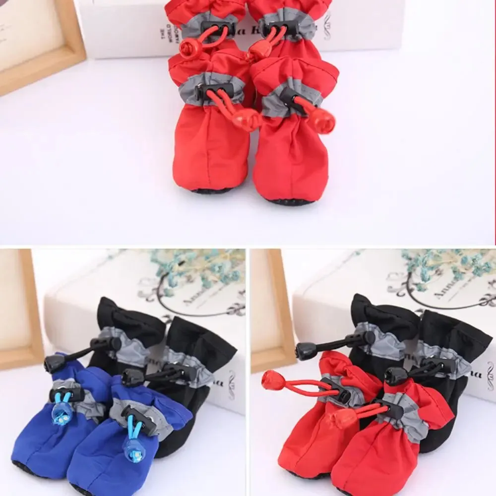 4Pcs Winter Pet Dog Shoes | Small Cats Anti-Slip Footwear | Puppy Socks Dog Shoes | Pet Rain Shoes & Snow Boots