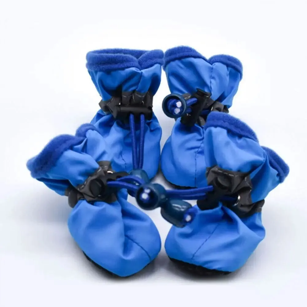 4Pcs Winter Pet Dog Shoes | Small Cats Anti-Slip Footwear | Puppy Socks Dog Shoes | Pet Rain Shoes & Snow Boots