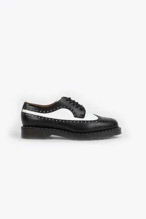 5 Eye Gibson "American" Brogue Shoe - Black & White Hi-Shine