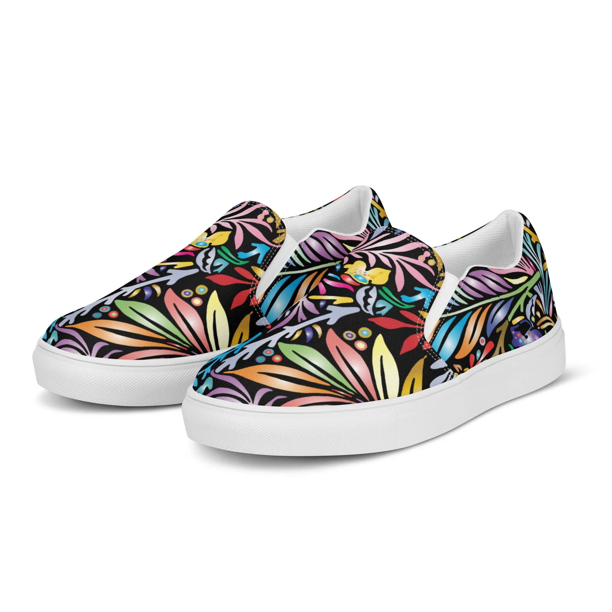 Abstract Jungle Print Women’s slip-on canvas shoes