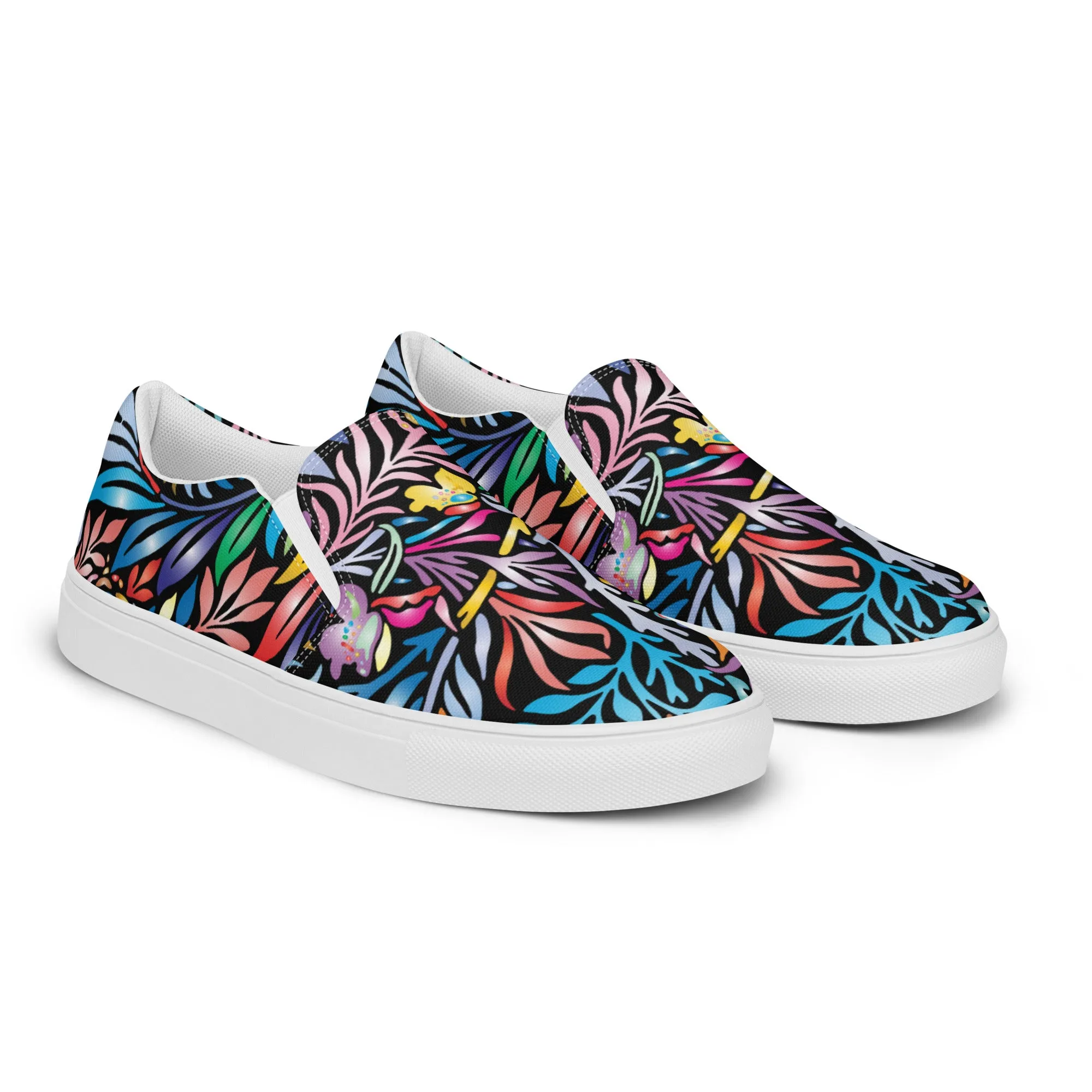 Abstract Jungle Print Women’s slip-on canvas shoes