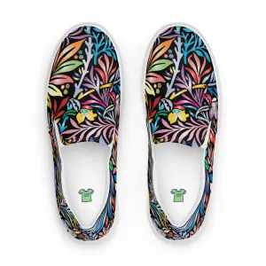 Abstract Jungle Print Women’s slip-on canvas shoes