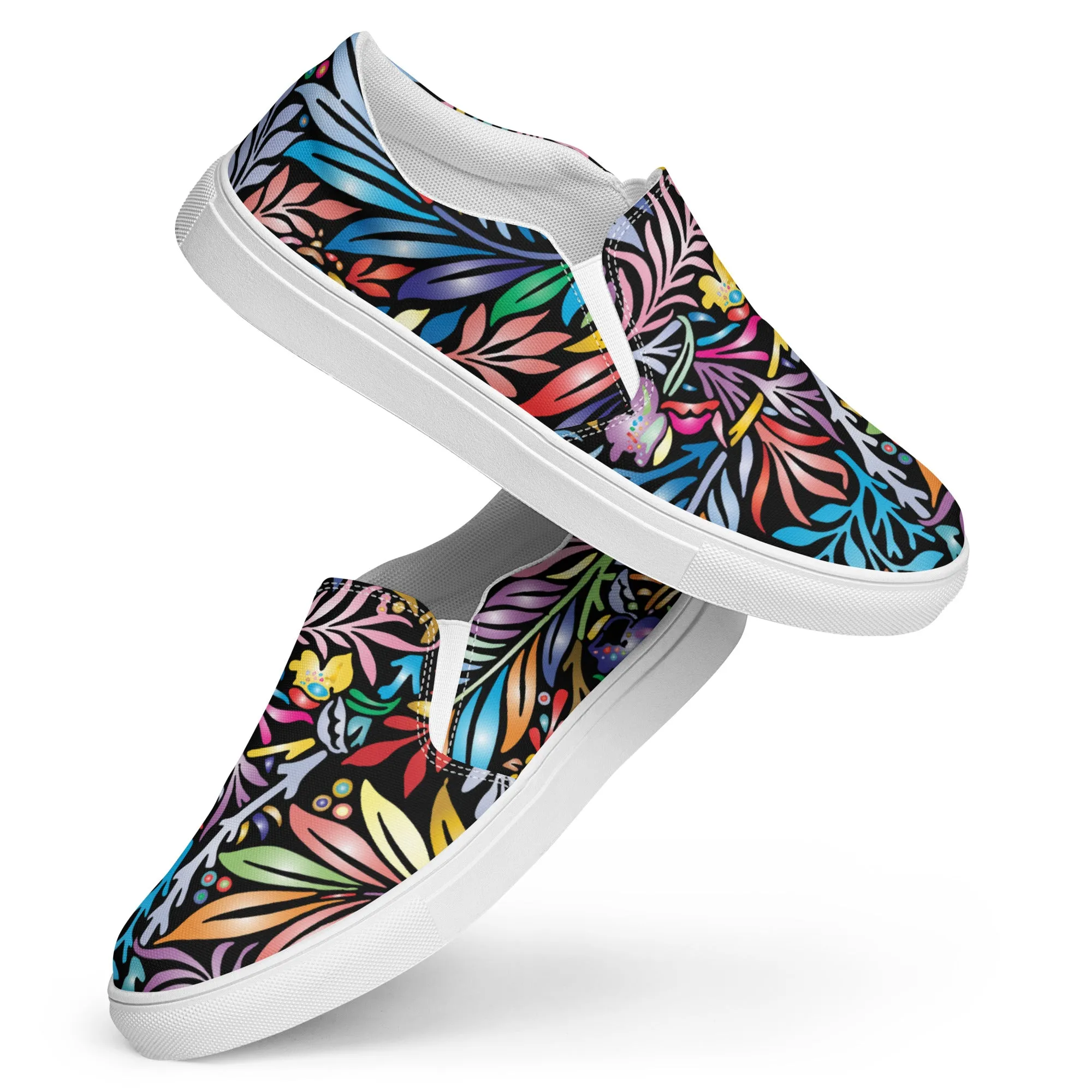 Abstract Jungle Print Women’s slip-on canvas shoes