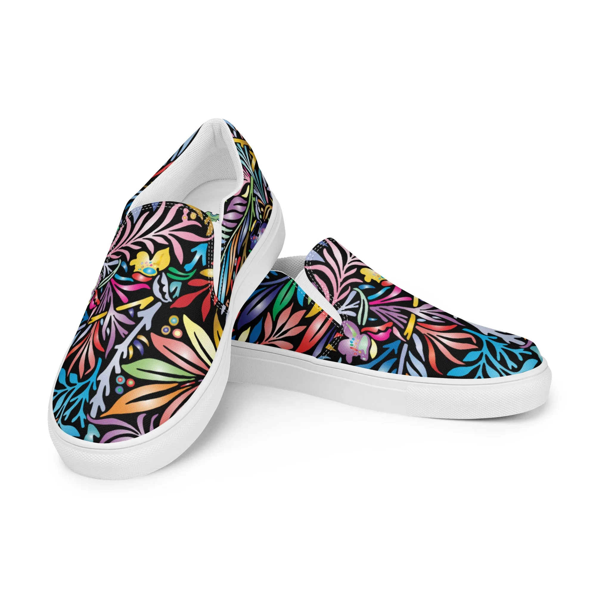 Abstract Jungle Print Women’s slip-on canvas shoes