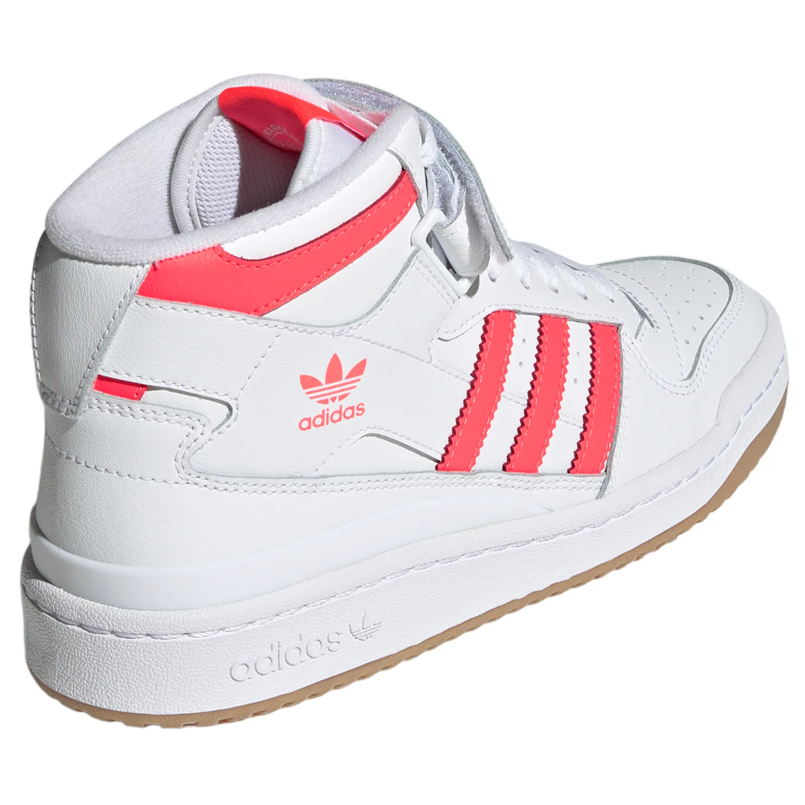 adidas Originals Womens Forum Mid Shoes - White / Turbo Pink
