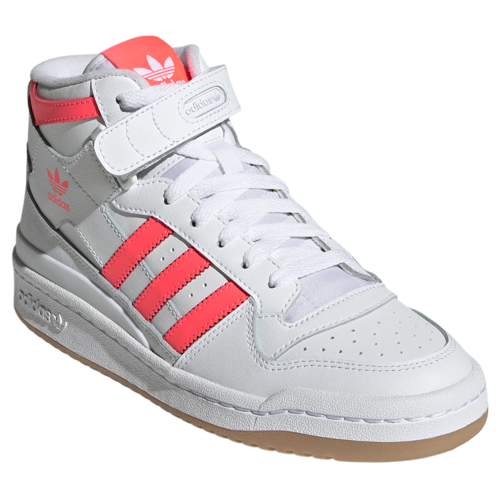 adidas Originals Womens Forum Mid Shoes - White / Turbo Pink