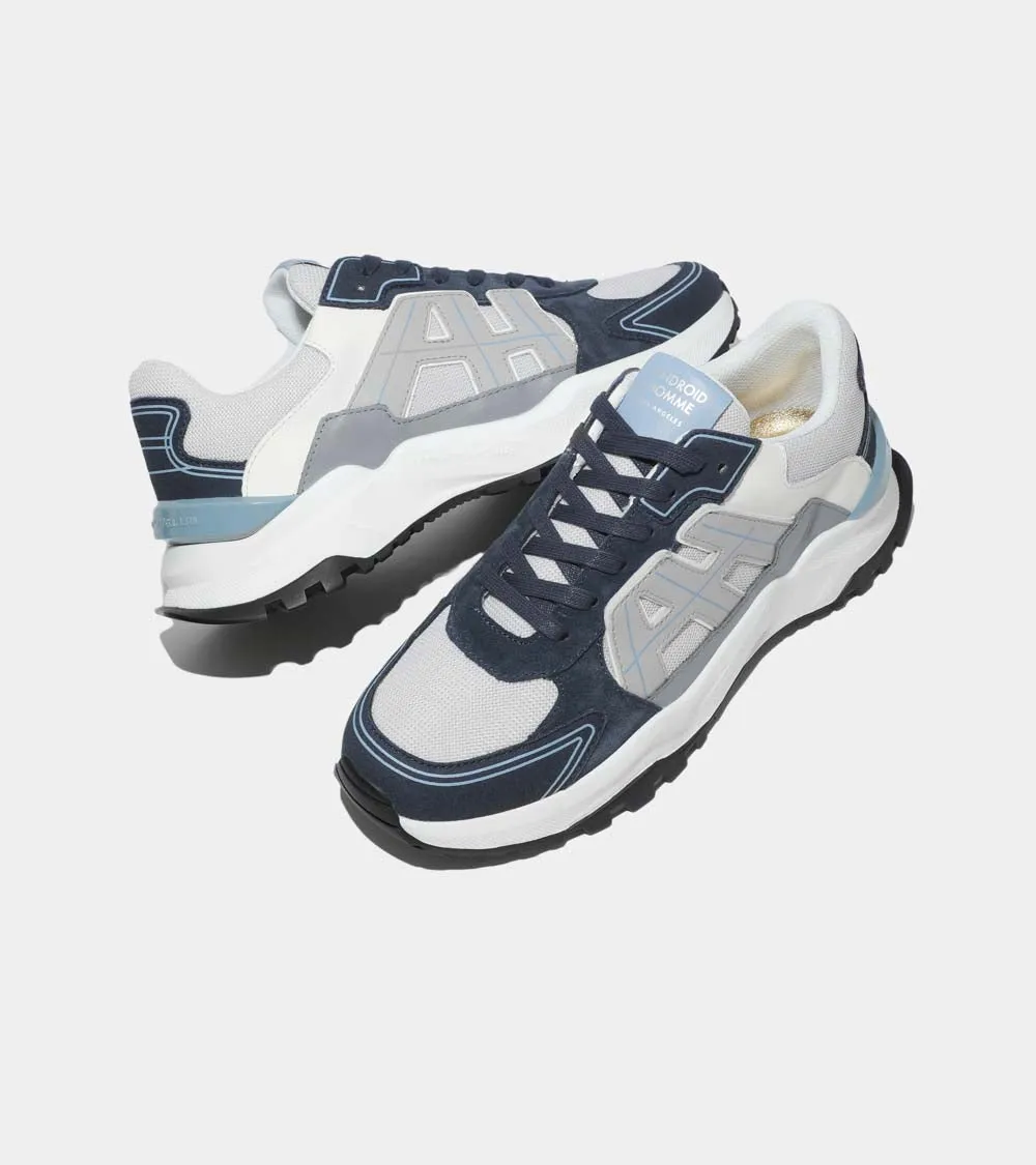AH One | Navy Suede Leather Mesh AHC231-09
