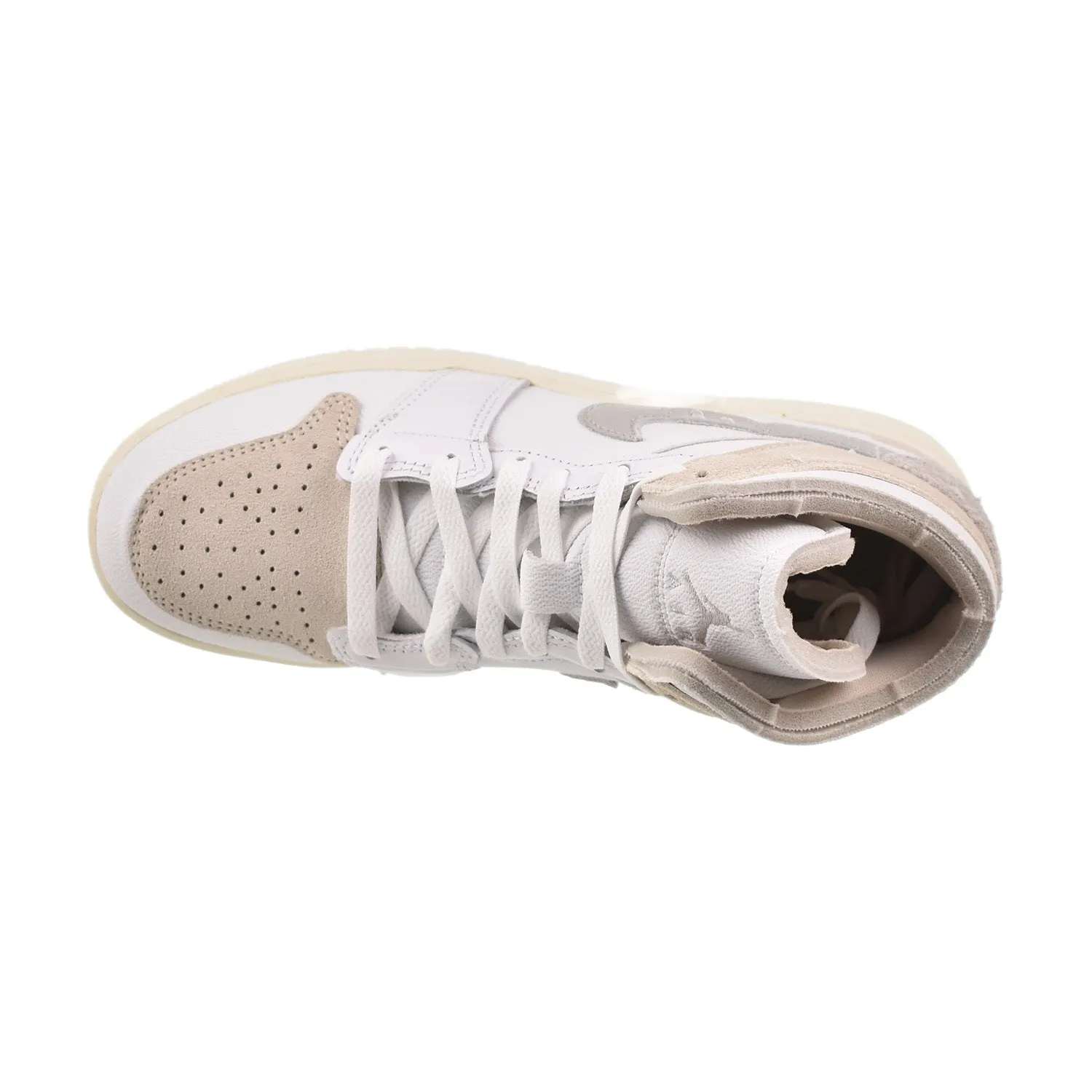 Air Jordan 1 Mid SE Craft Big Kids' Shoes White-Tech Grey-Sail