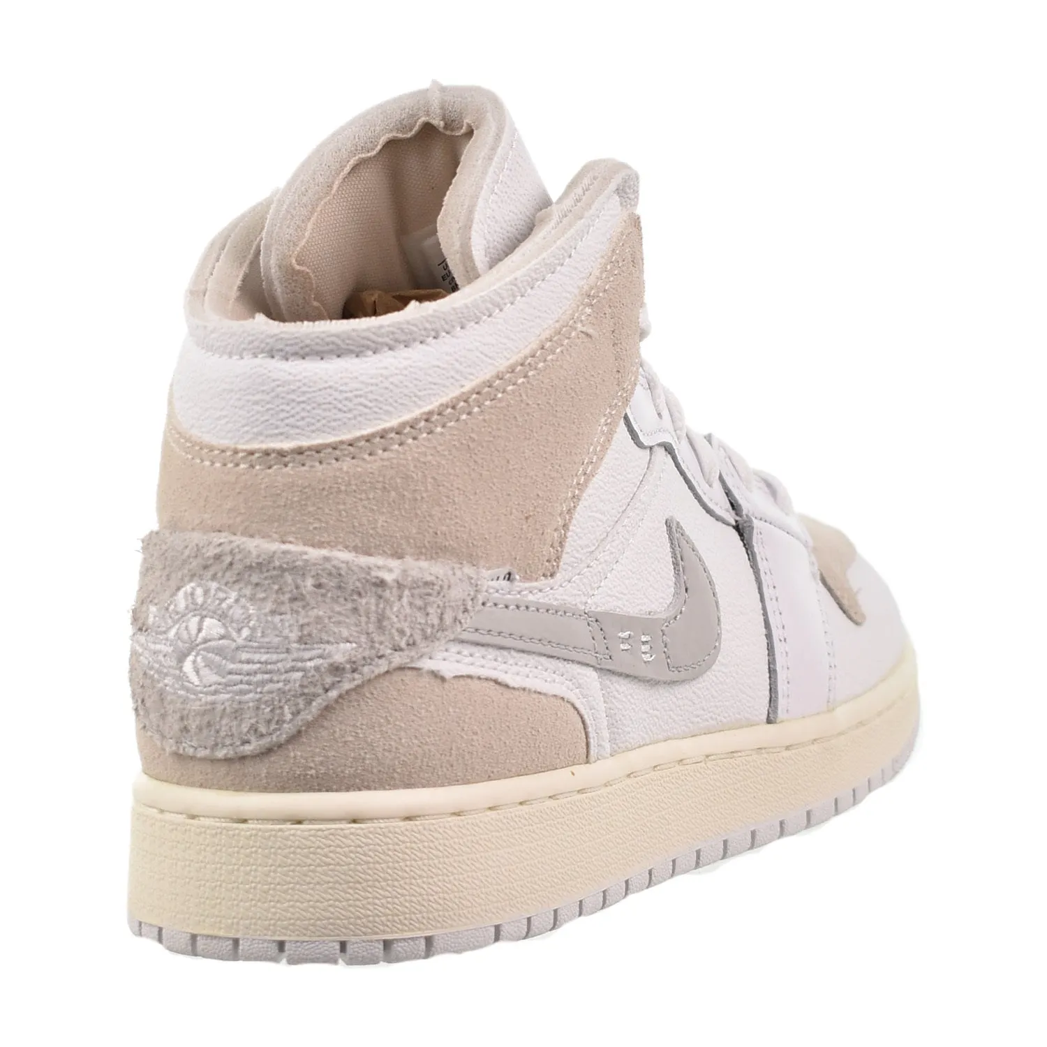 Air Jordan 1 Mid SE Craft Big Kids' Shoes White-Tech Grey-Sail