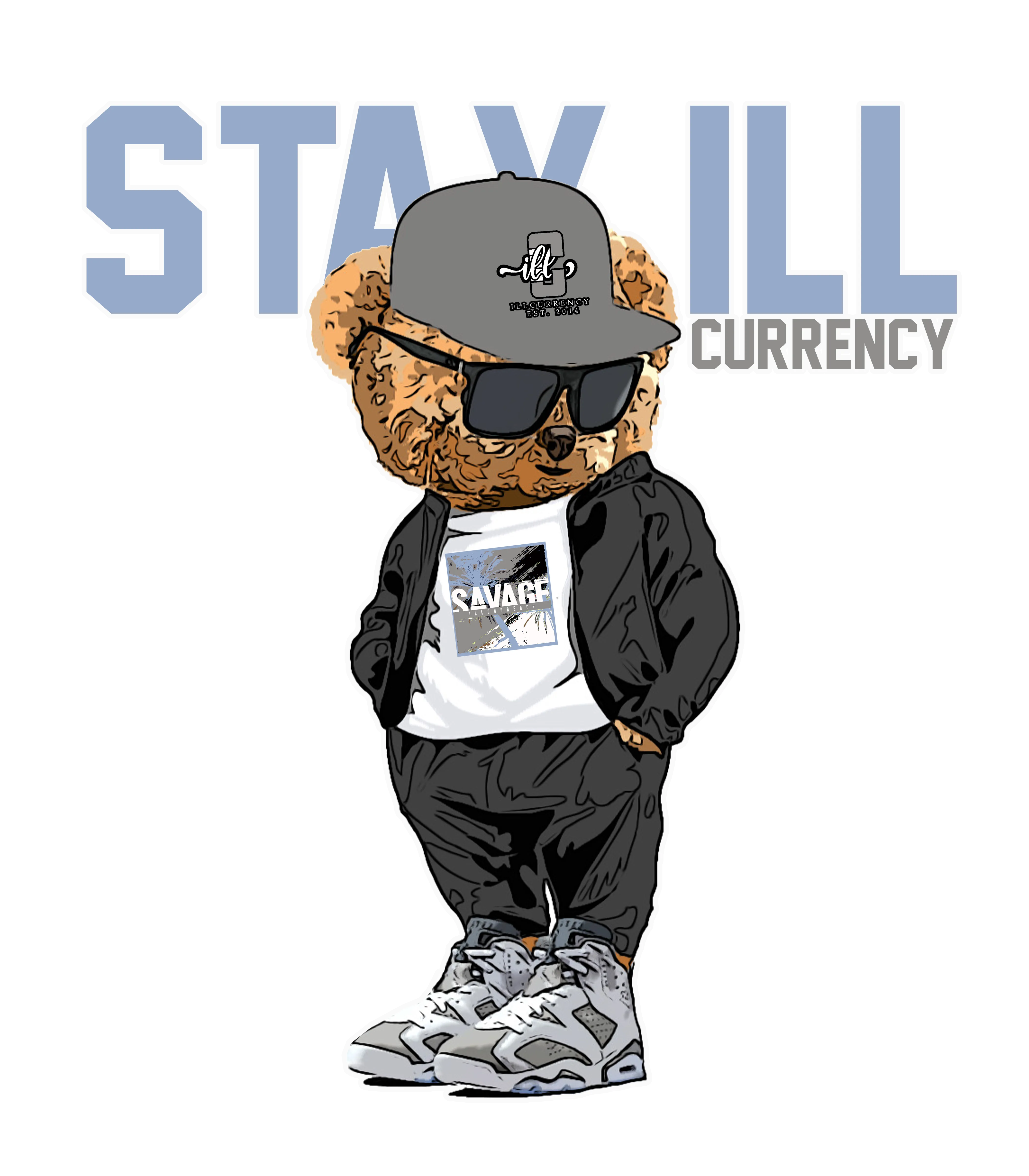 Air Jordan 6 “Cool Grey” Grey T-Shirt (Stay ill Bear)