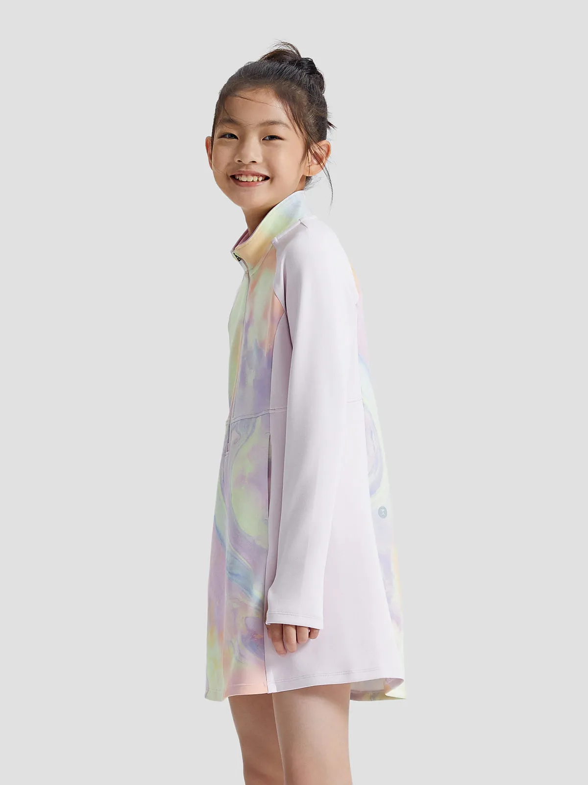 Allover Print Half Zip Dress