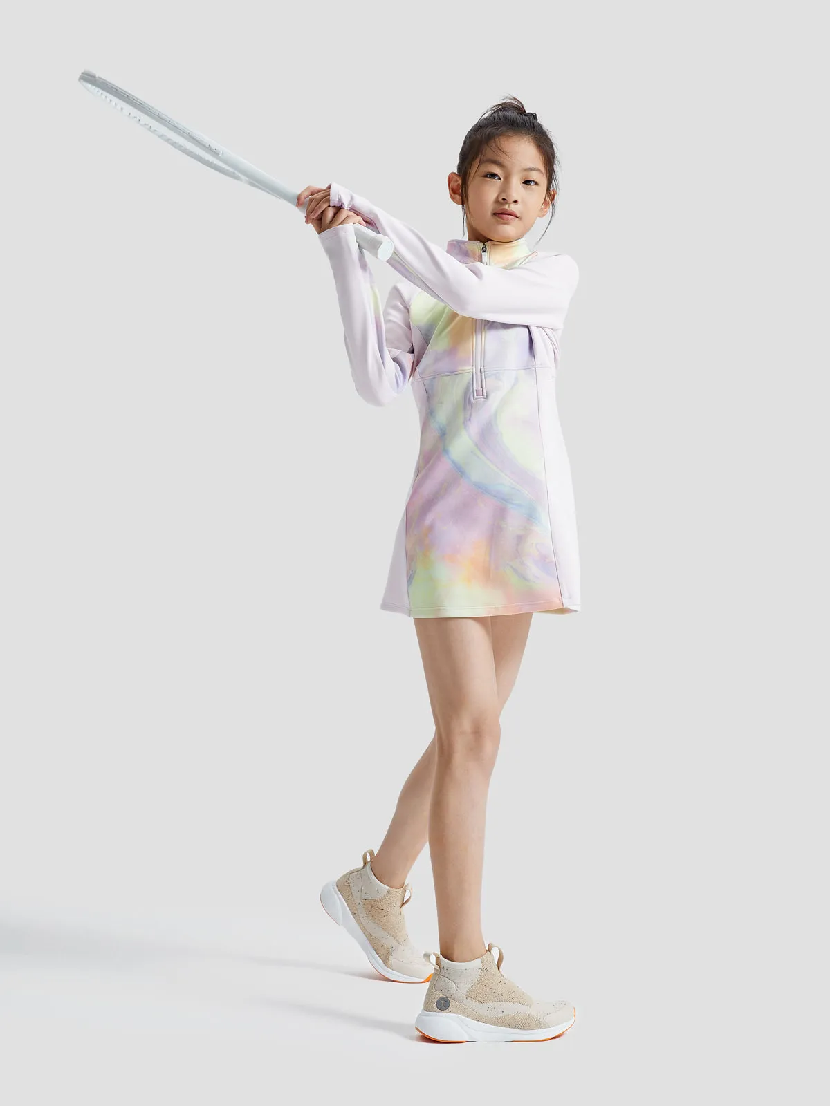 Allover Print Half Zip Dress