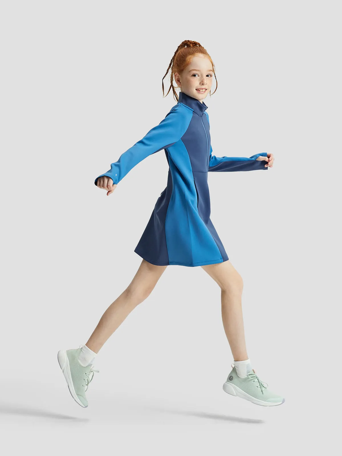 Allover Print Half Zip Dress