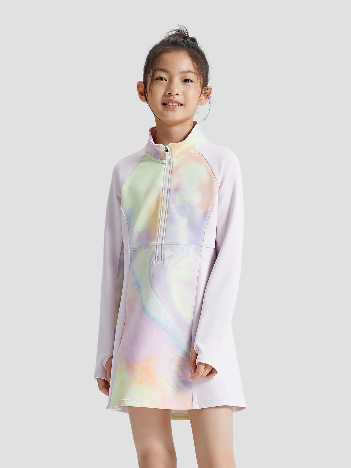 Allover Print Half Zip Dress