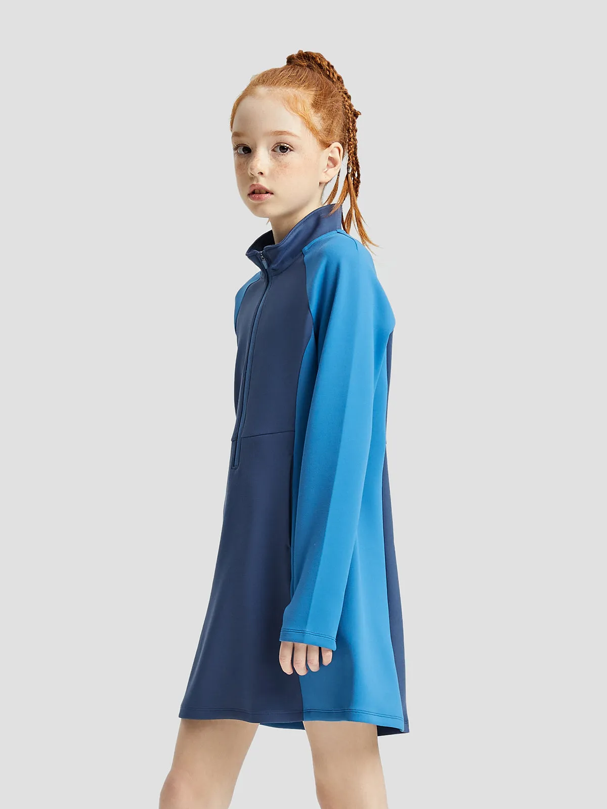 Allover Print Half Zip Dress