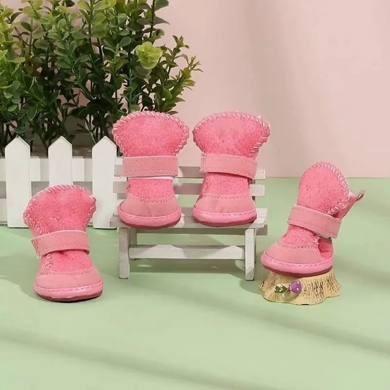 AnniePaw 4 Pcs Cute Dog Boots - Non-Slip Outdoor Sneakers