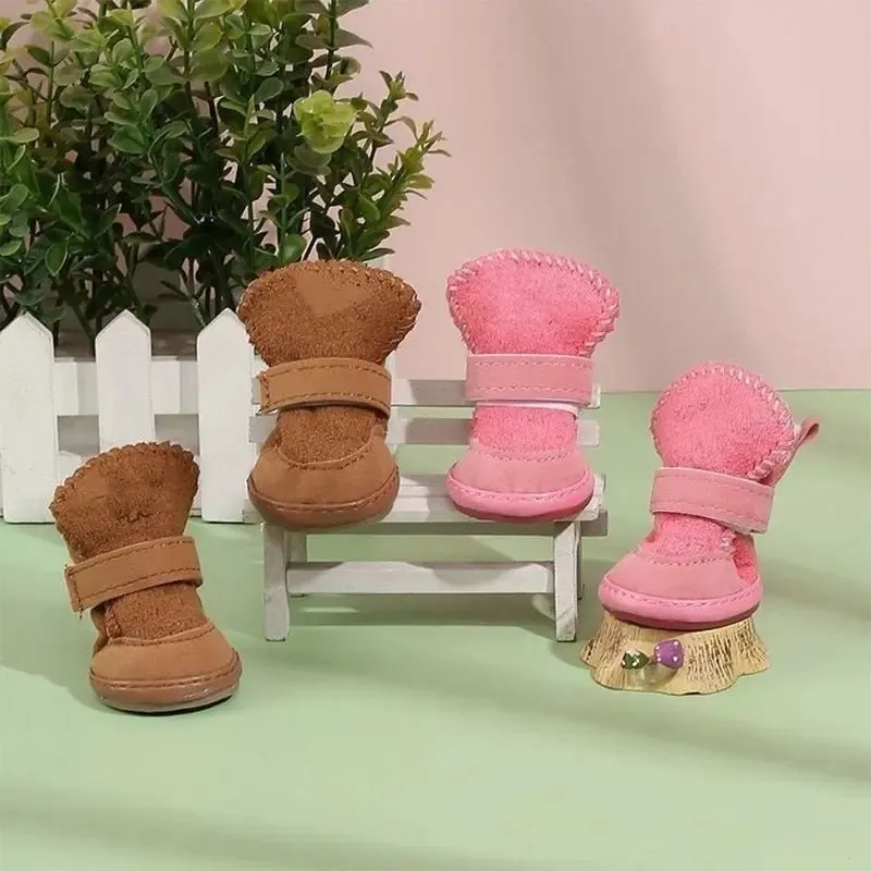 AnniePaw 4 Pcs Cute Dog Boots - Non-Slip Outdoor Sneakers
