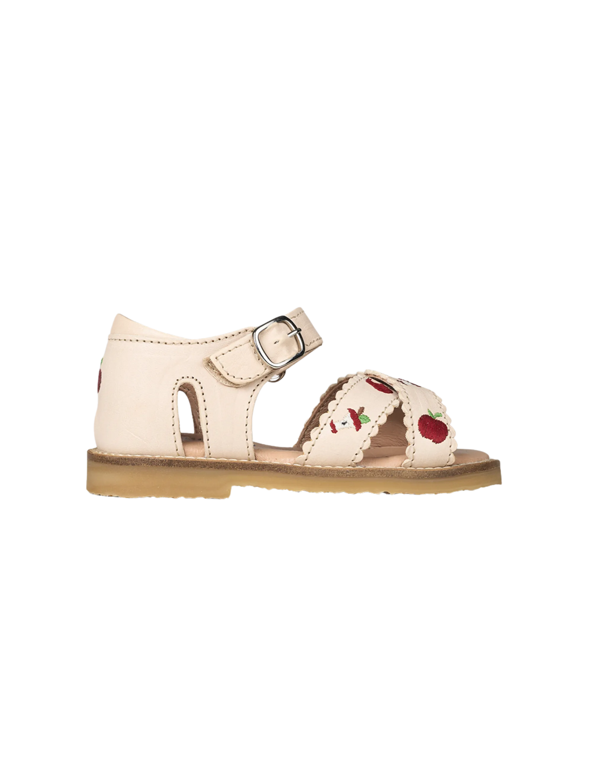 Apple Crossover Scallop Sandal - Cream