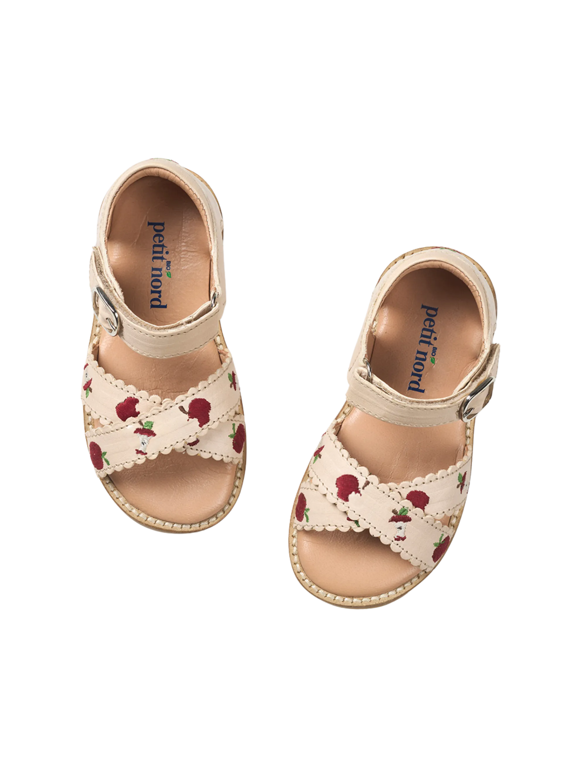 Apple Crossover Scallop Sandal - Cream