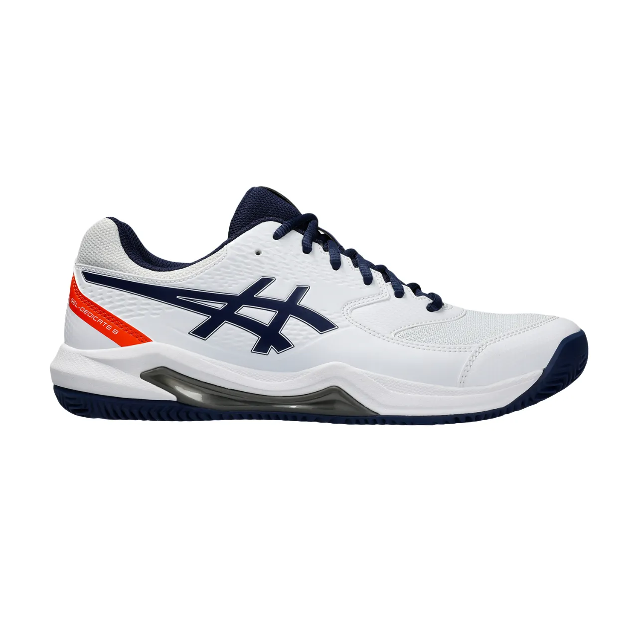 Asics scarpa da tennis da uomo per campi in terra battuta Gel Dedicate 8 Clay 1041A448-102 bianco-blu
