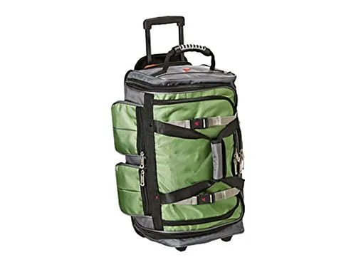 Athalon 22" 15 Pocket Wheeling Duffel Carry On Bag, Green. 521-Green Grass