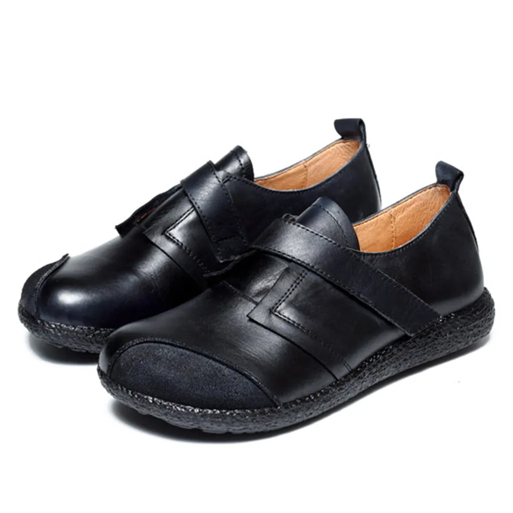 Autumn Retro Leather Casual Flat Women's Shoes | Gift Shoes