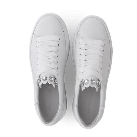 Bianco Dive Crystal Scalloped Sneakers