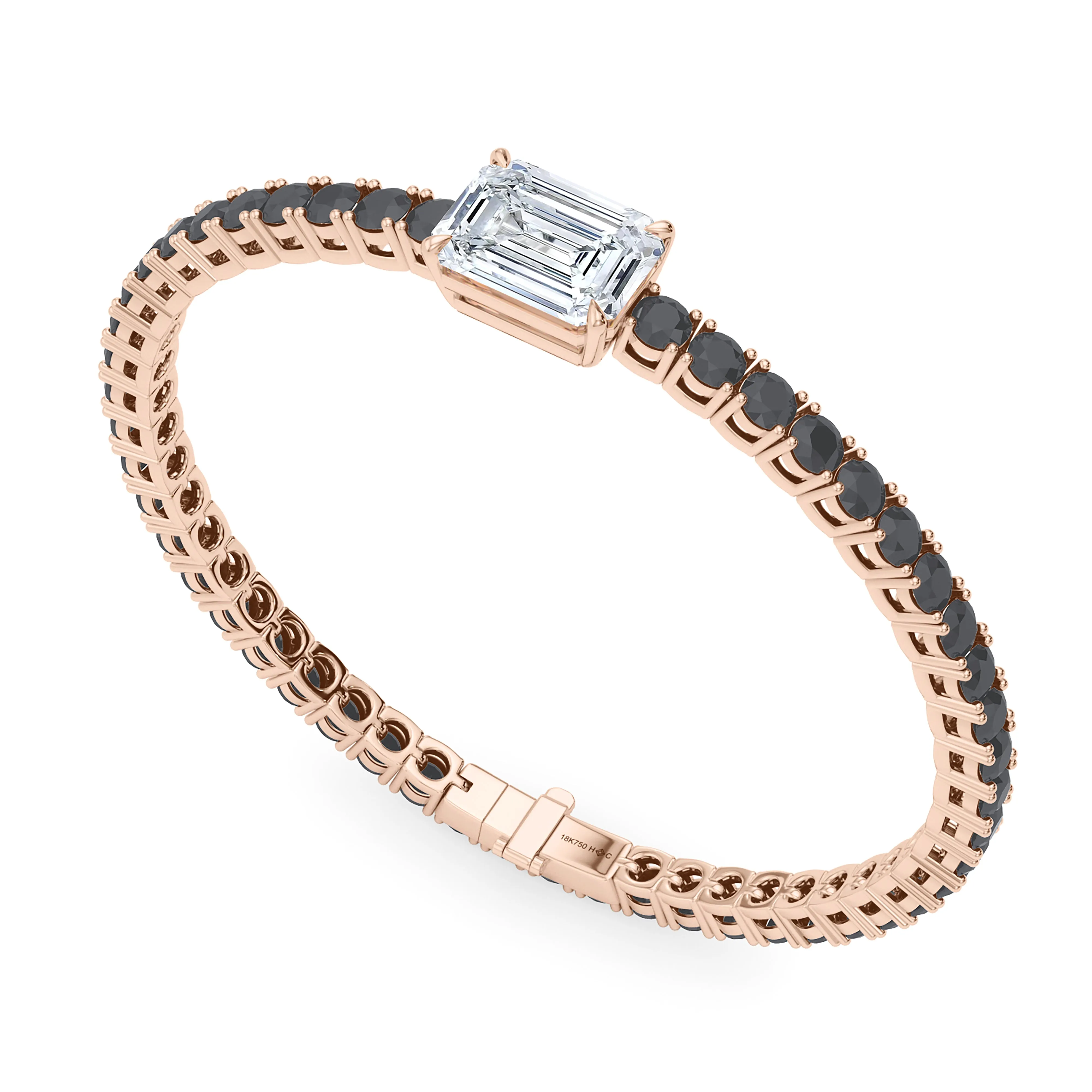 Black Diamond & Birthstone Tennis Bracelet