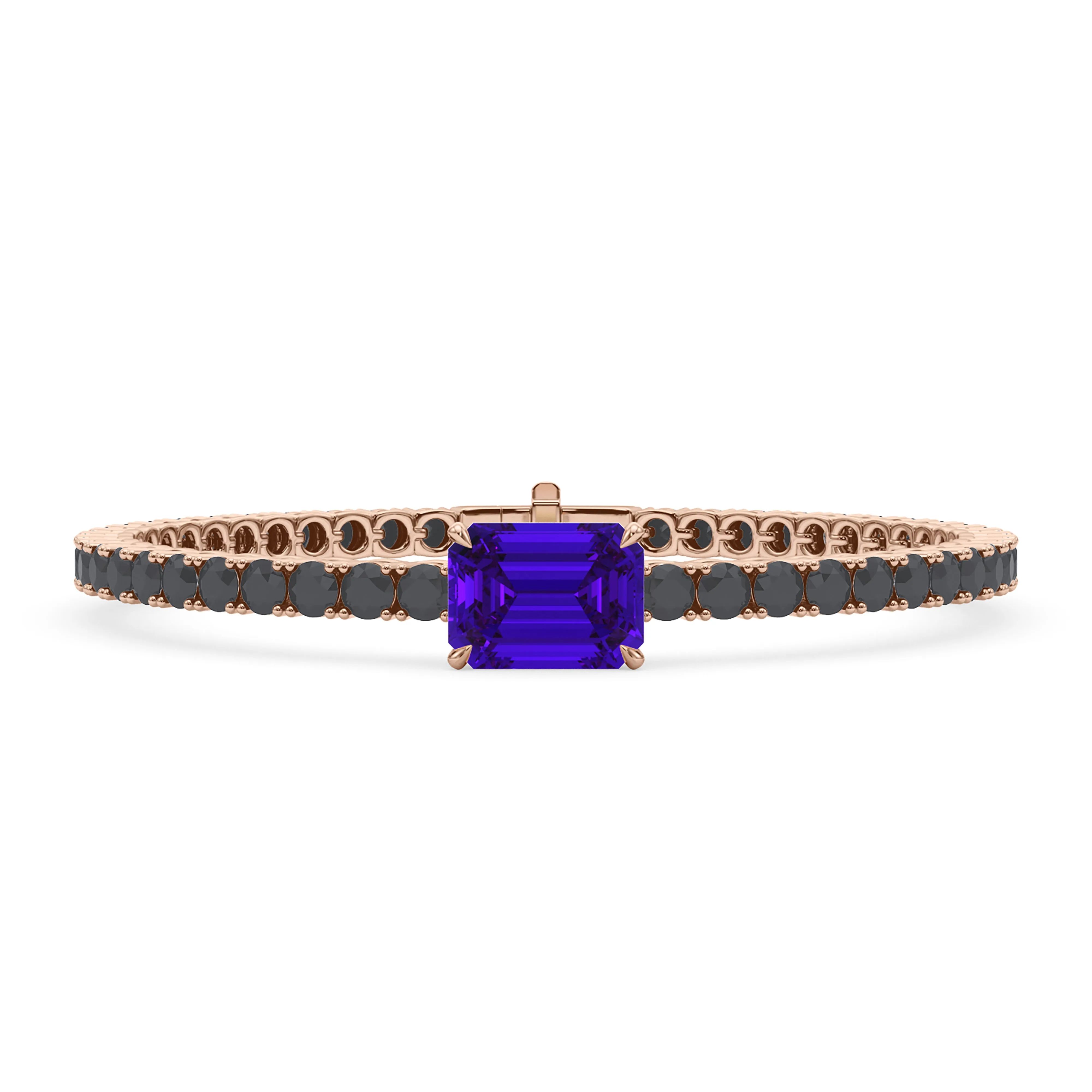 Black Diamond & Birthstone Tennis Bracelet